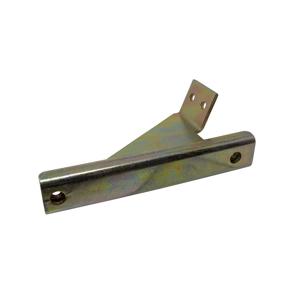 Lower right side pivoting door hinge plate reinforcement