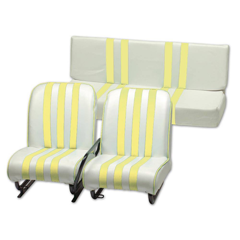 Méhari seat set – yellow and white