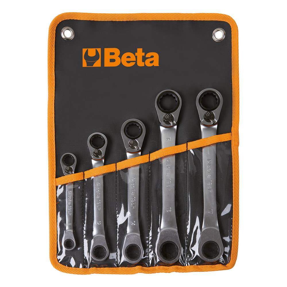 Set di 5 chiavi a cricchetto reversibili a 12 punti - Beta