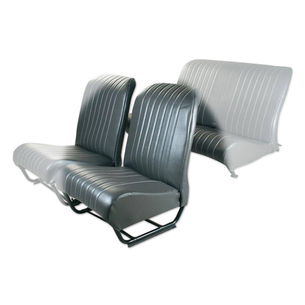 2cv/Dyane front left seat cover with sides - anthracite grey skai
