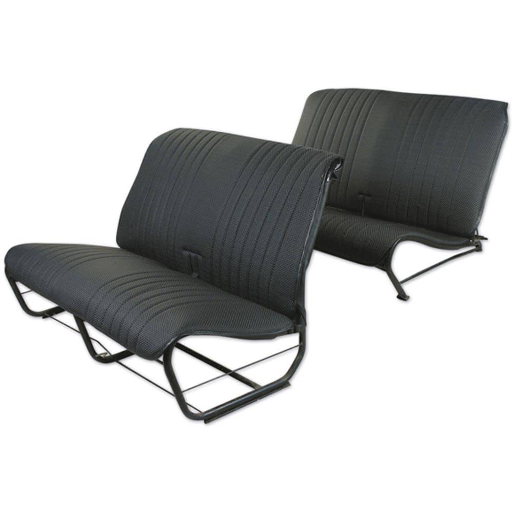 2cv/Dyane upholstery set without sides - perforated black skai