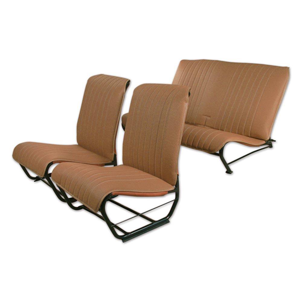 Conjunto tapizado asientos 2cv sin faldón (2 dl+1trasero) - marrón per