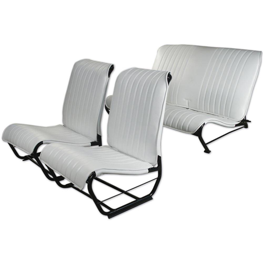 Conjunto tapizado asientos 2cv sin faldón (2 dl+1trasero) - blanco