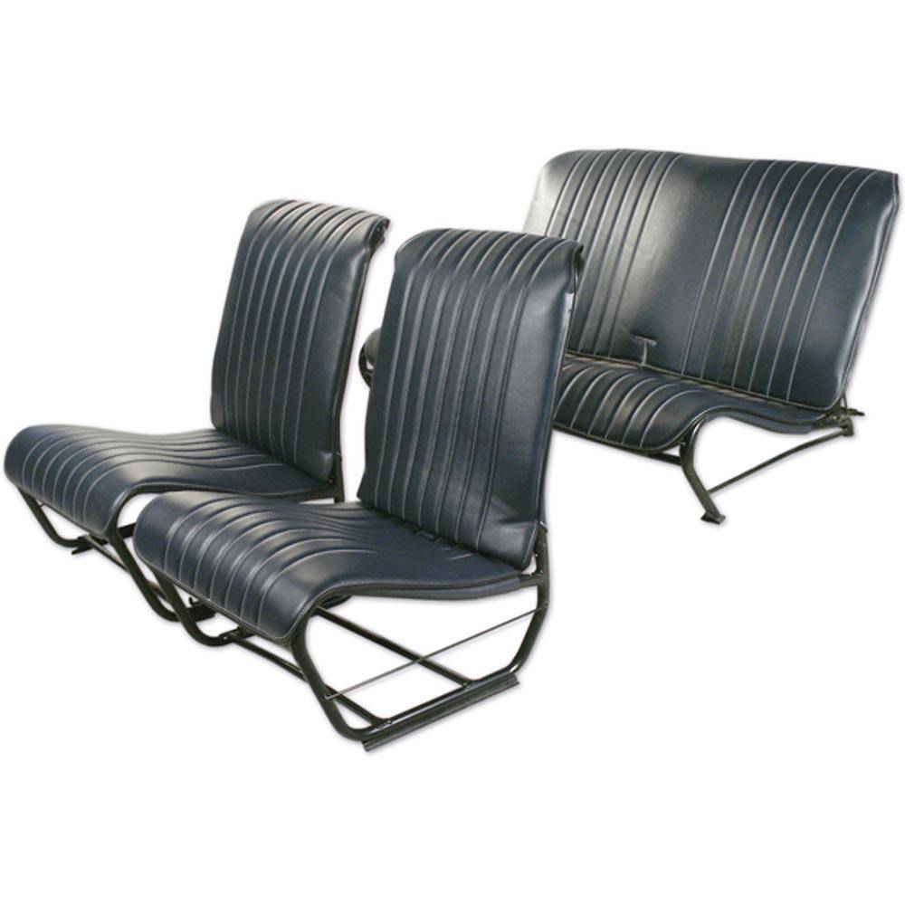 Conjunto tapizados asientos 2cv sin faldón (2 dl+1 trasero) - azul Abyss