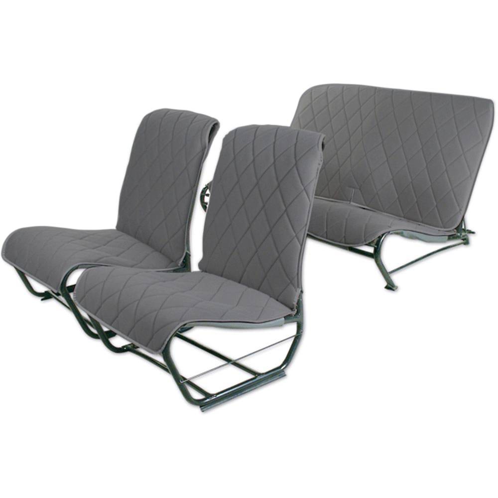Conjunto tapizado asientos 2cv sin faldón (2 dl+1trasero) - tejido gri