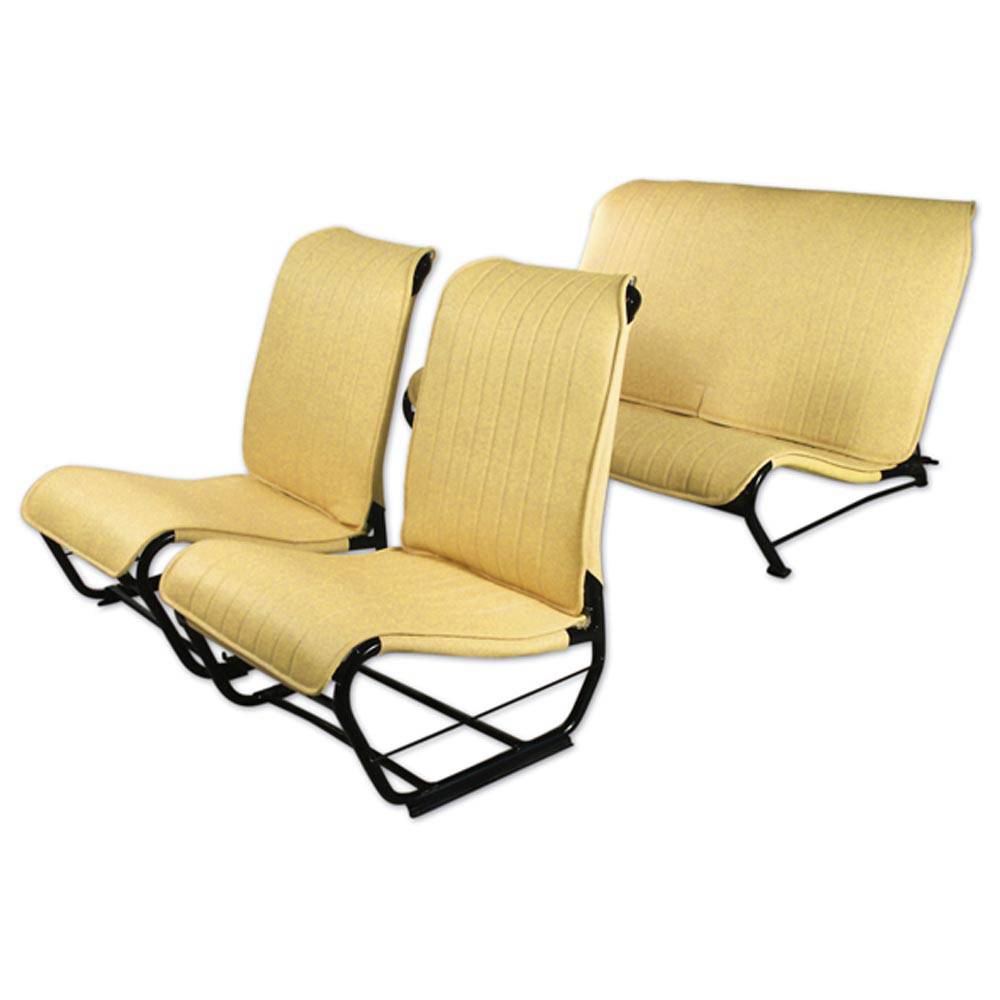 Conjunto tapizado asientos 2cv sin faldón (2 dl+1trasero) - amarillo
