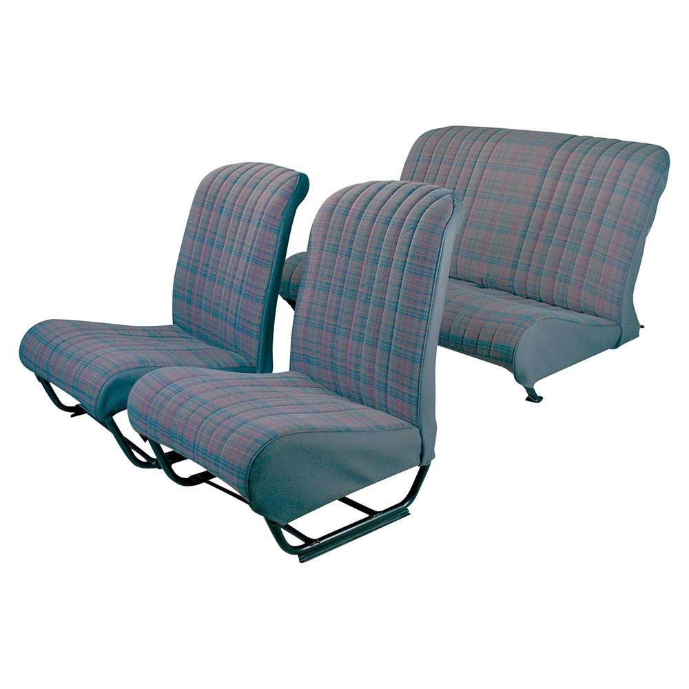Squared inner corner upholstery set with sides – tartan tissue