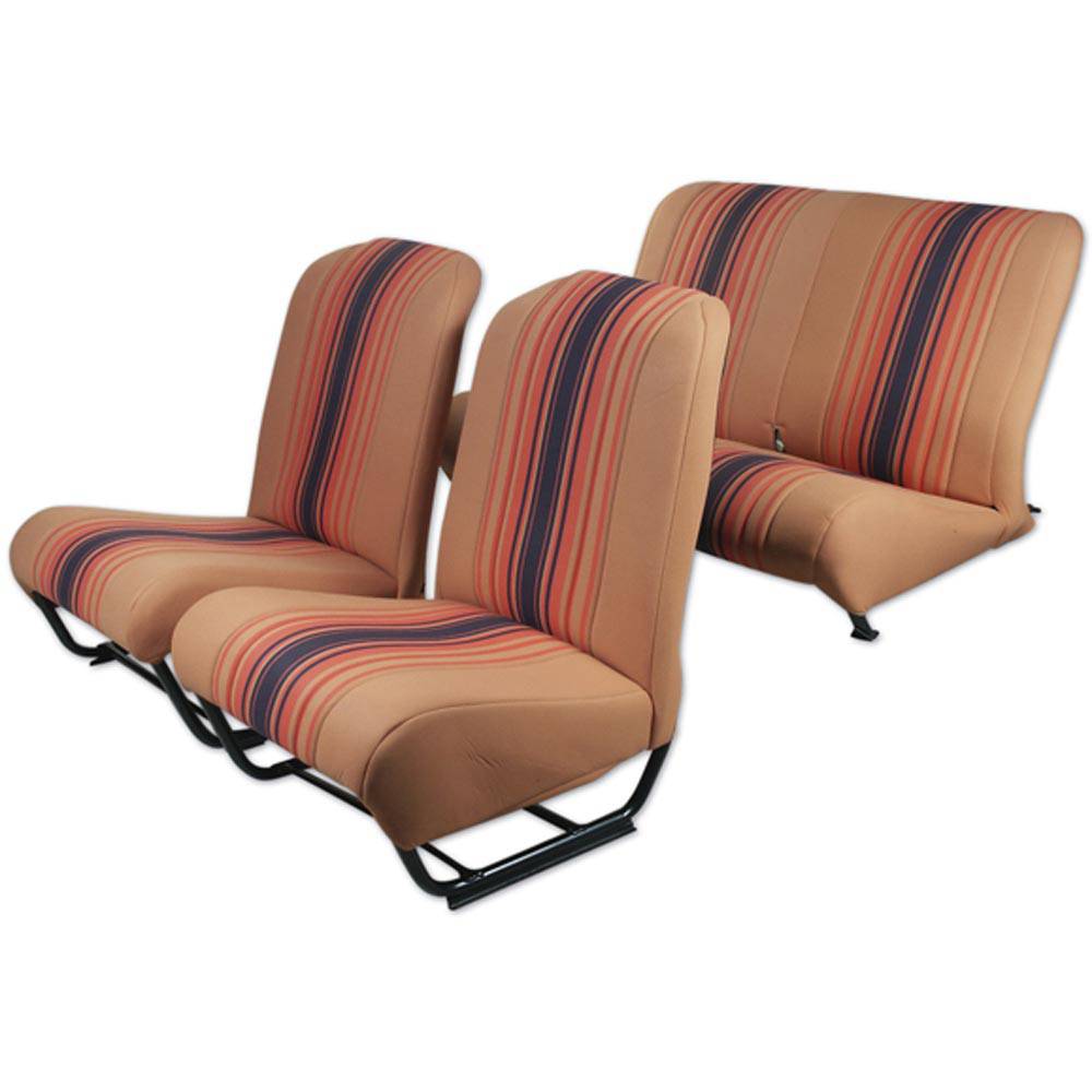 2cv/Dyane squared inner corner upholstery set with sides – orange raye
