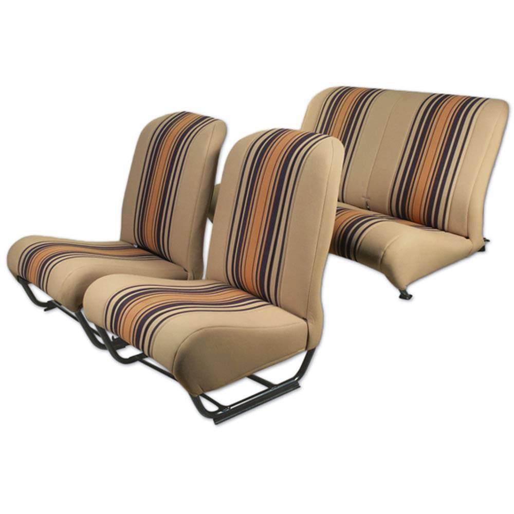 2cv/Dyane squared inner corner upholstery set with sides – beige raye
