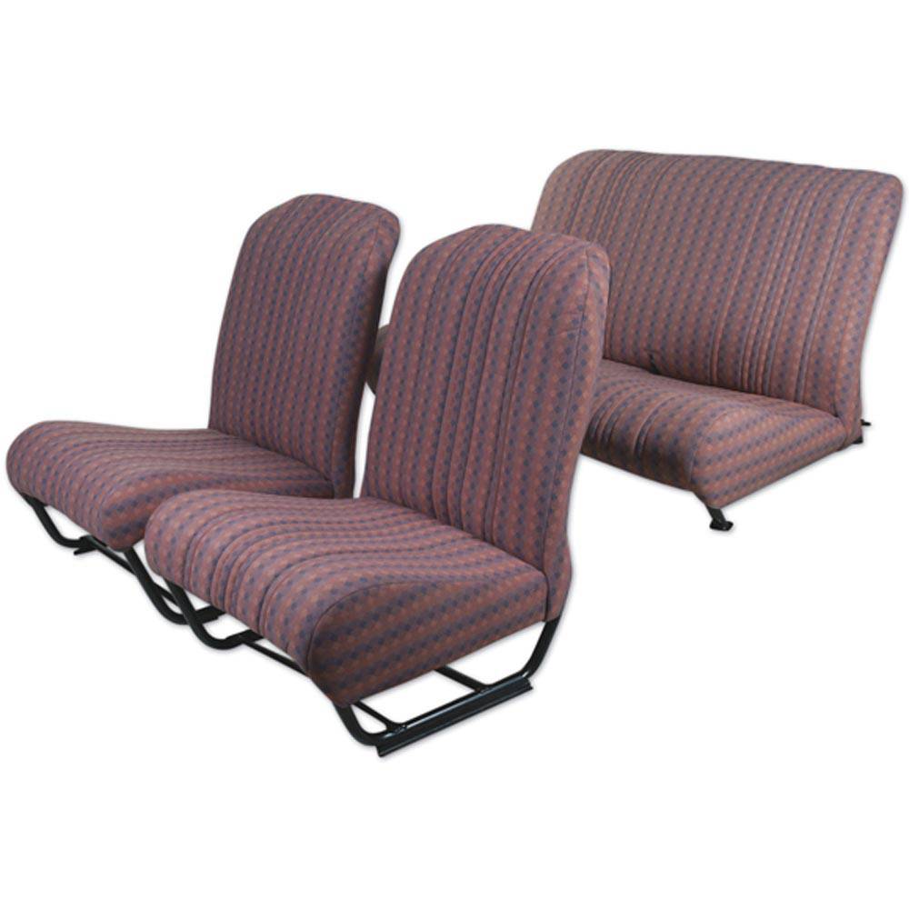 2cv/Dyane squared inner corner upholstery set with sides – red damier