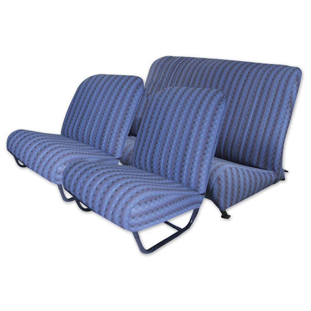 2cv/Dyane squared inner corner upholstery set with sides – blue damier