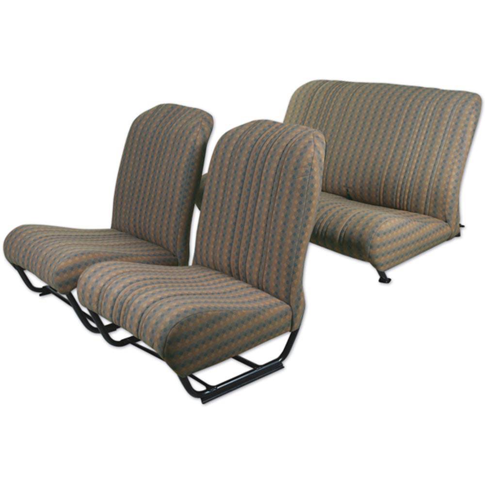Squared inner corner upholstery set with sides – brown damier