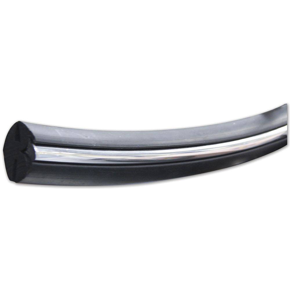 Van rear window rubber seal with chrome rim (to be cut to need)